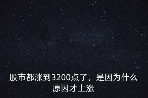 股市都漲到3200點(diǎn)了，是因?yàn)槭裁丛虿派蠞q