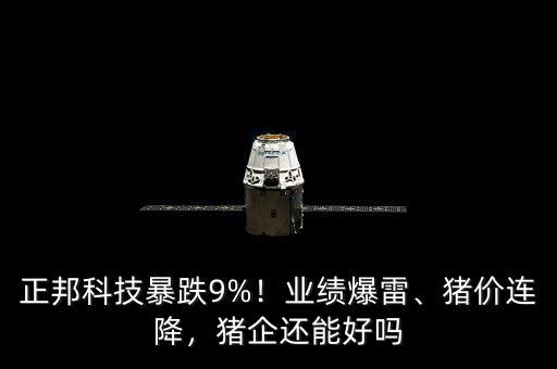 正邦科技暴跌9%！業(yè)績爆雷、豬價連降，豬企還能好嗎