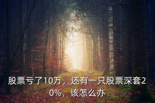 股票虧了10萬，還有一只股票深套20%，該怎么辦