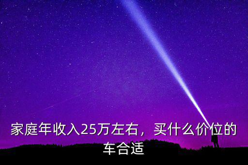 家庭年收入25萬左右，買什么價位的車合適