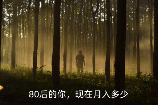 80后的你，現(xiàn)在月入多少