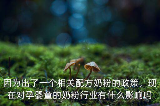 因?yàn)槌隽艘粋€(gè)相關(guān)配方奶粉的政策，現(xiàn)在對(duì)孕嬰童的奶粉行業(yè)有什么影響嗎