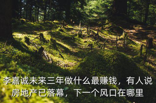 李嘉誠(chéng)未來(lái)三年做什么最賺錢，有人說(shuō)房地產(chǎn)已落幕，下一個(gè)風(fēng)口在哪里