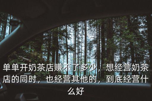 單單開奶茶店賺不了多少，想經(jīng)營奶茶店的同時，也經(jīng)營其他的，到底經(jīng)營什么好