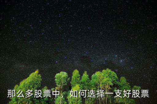 那么多股票中，如何選擇一支好股票