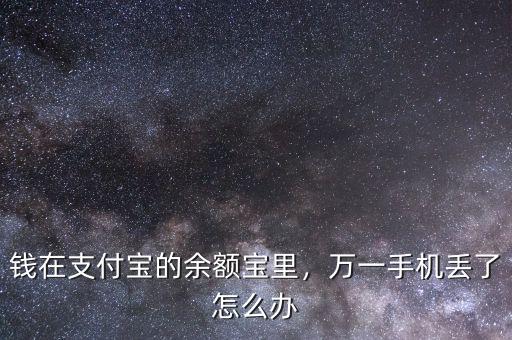 錢在支付寶的余額寶里，萬一手機丟了怎么辦