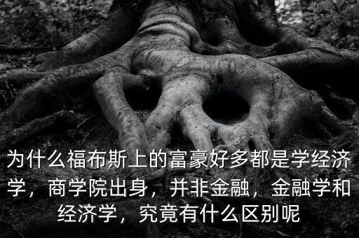 為什么福布斯上的富豪好多都是學(xué)經(jīng)濟(jì)學(xué)，商學(xué)院出身，并非金融，金融學(xué)和經(jīng)濟(jì)學(xué)，究竟有什么區(qū)別呢