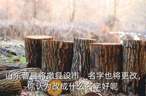 山東曹縣將撤縣設(shè)市，名字也將更改，你認(rèn)為改成什么名字好呢