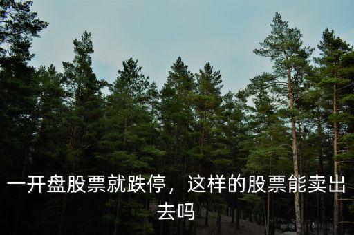 一開盤股票就跌停，這樣的股票能賣出去嗎