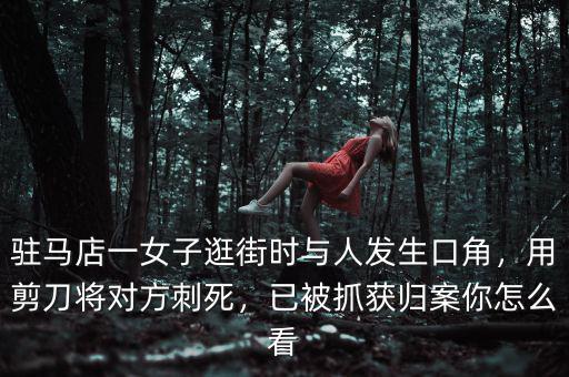 駐馬店一女子逛街時(shí)與人發(fā)生口角，用剪刀將對方刺死，已被抓獲歸案你怎么看