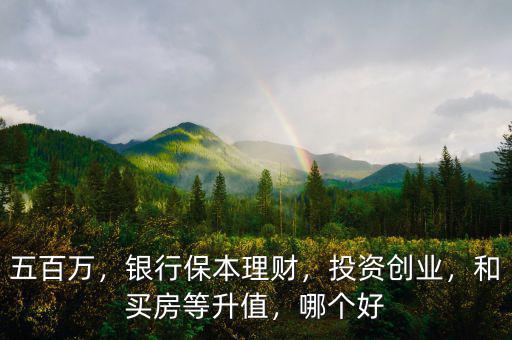 五百萬，銀行保本理財，投資創(chuàng)業(yè)，和買房等升值，哪個好