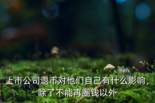 上市公司退市對(duì)他們自己有什么影響，除了不能再圈錢(qián)以外