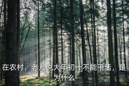 在農(nóng)村，老人說(shuō)大年初一不能干活，是為什么