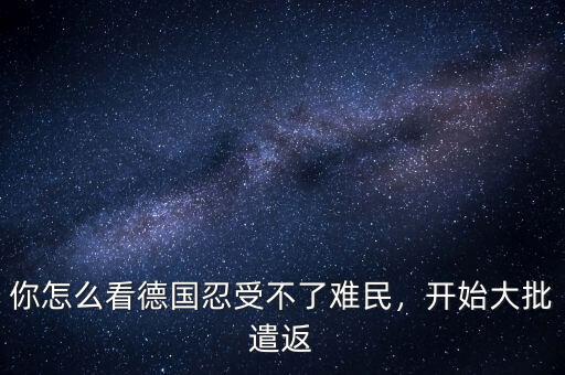你怎么看德國(guó)忍受不了難民，開(kāi)始大批遣返