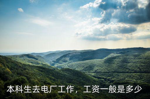 本科生去電廠工作，工資一般是多少
