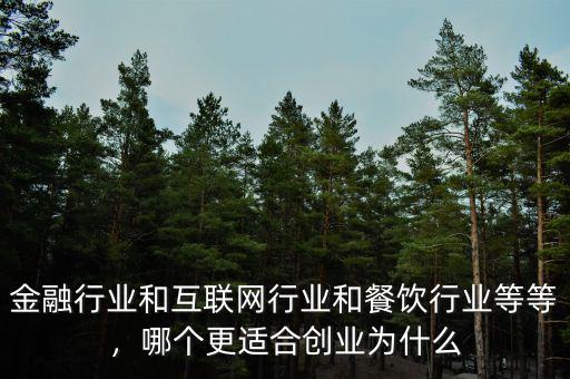 金融行業(yè)和互聯(lián)網(wǎng)行業(yè)和餐飲行業(yè)等等，哪個更適合創(chuàng)業(yè)為什么