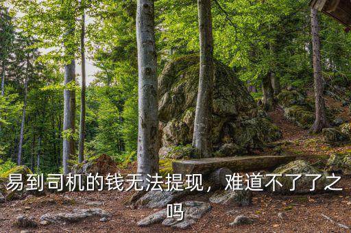 易到司機的錢無法提現(xiàn)，難道不了了之嗎