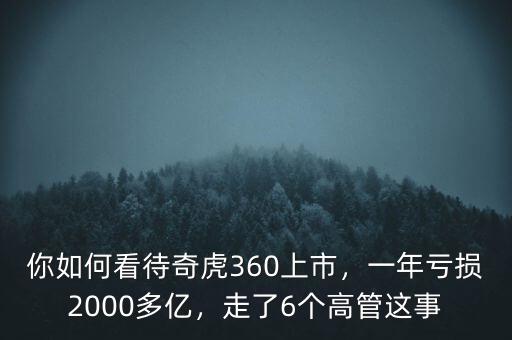 你如何看待奇虎360上市，一年虧損2000多億，走了6個高管這事