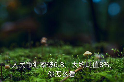 人民幣匯率破6.8，大約貶值8%，你怎么看