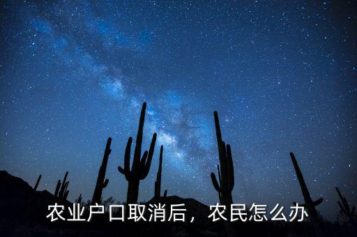 農(nóng)業(yè)戶口取消后，農(nóng)民怎么辦
