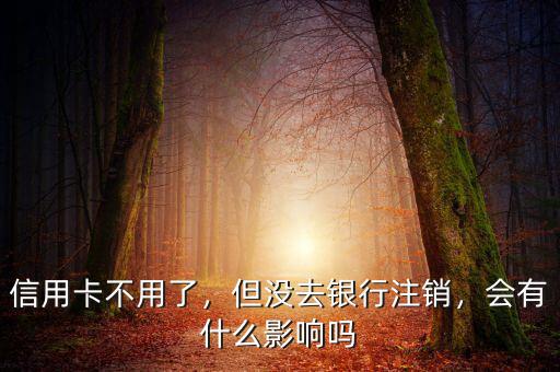 信用卡不用了，但沒(méi)去銀行注銷，會(huì)有什么影響嗎