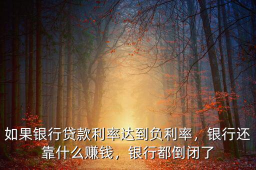 如果銀行貸款利率達到負利率，銀行還靠什么賺錢，銀行都倒閉了