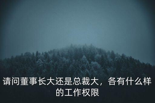 請問董事長大還是總裁大，各有什么樣的工作權限