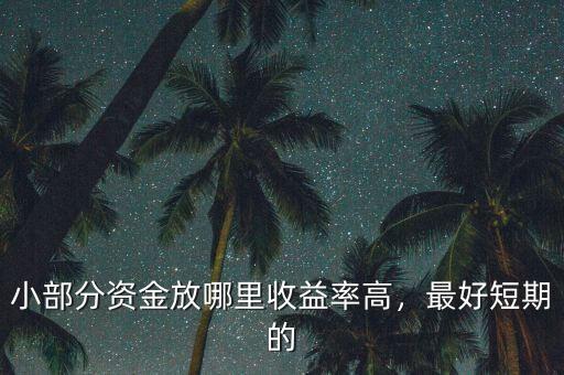 小部分資金放哪里收益率高，最好短期的