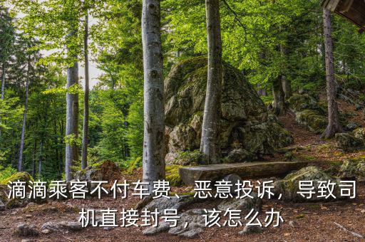 滴滴乘客不付車費、惡意投訴，導致司機直接封號，該怎么辦