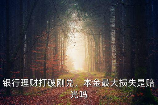 銀行理財(cái)打破剛兌，本金最大損失是賠光嗎