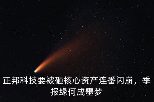 正邦科技要被砸核心資產(chǎn)連番閃崩，季報緣何成噩夢