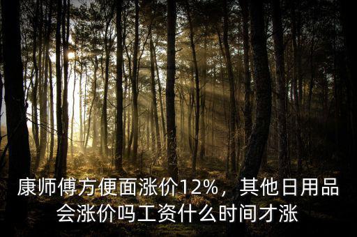康師傅方便面漲價12%，其他日用品會漲價嗎工資什么時間才漲