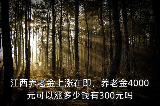 江西養(yǎng)老金上漲在即，養(yǎng)老金4000元可以漲多少錢有300元嗎