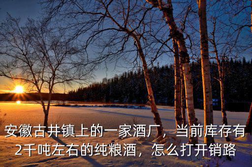 安徽古井鎮(zhèn)上的一家酒廠，當前庫存有2千噸左右的純糧酒，怎么打開銷路