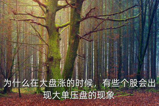 為什么在大盤漲的時(shí)候，有些個(gè)股會(huì)出現(xiàn)大單壓盤的現(xiàn)象