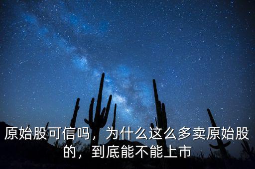 原始股可信嗎，為什么這么多賣原始股的，到底能不能上市