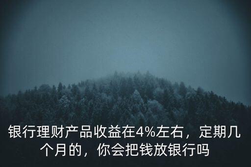 銀行理財產品收益在4%左右，定期幾個月的，你會把錢放銀行嗎