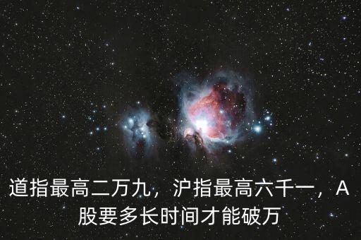 道指最高二萬九，滬指最高六千一，A股要多長時間才能破萬