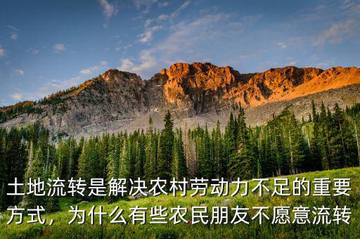 土地流轉(zhuǎn)是解決農(nóng)村勞動(dòng)力不足的重要方式，為什么有些農(nóng)民朋友不愿意流轉(zhuǎn)