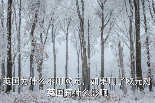 英國為什么不用歐元，如果用了歐元對英國有什么影響