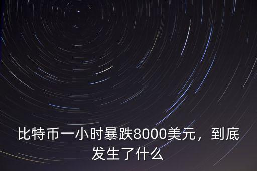 比特幣一小時(shí)暴跌8000美元，到底發(fā)生了什么