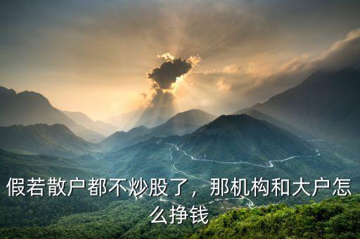 假若散戶都不炒股了，那機(jī)構(gòu)和大戶怎么掙錢