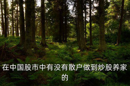 在中國(guó)股市中有沒(méi)有散戶(hù)做到炒股養(yǎng)家的