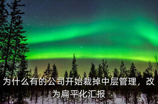 為什么有的公司開始裁掉中層管理，改為扁平化匯報