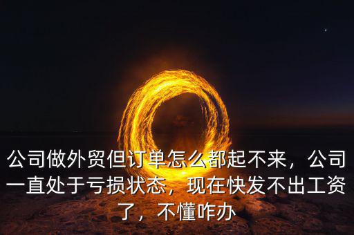 公司做外貿(mào)但訂單怎么都起不來，公司一直處于虧損狀態(tài)，現(xiàn)在快發(fā)不出工資了，不懂咋辦