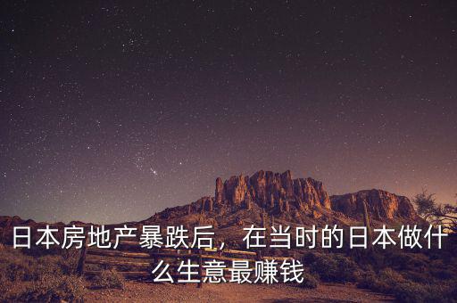 日本房地產(chǎn)暴跌后，在當(dāng)時(shí)的日本做什么生意最賺錢