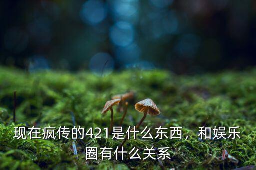 現(xiàn)在瘋傳的421是什么東西，和娛樂圈有什么關系