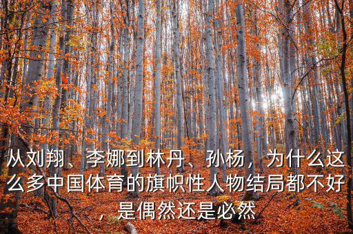 從劉翔、李娜到林丹、孫楊，為什么這么多中國(guó)體育的旗幟性人物結(jié)局都不好，是偶然還是必然