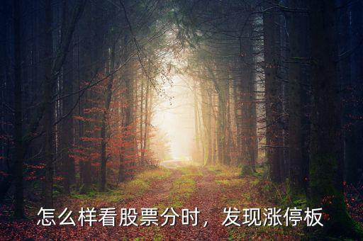 怎么樣看股票分時，發(fā)現(xiàn)漲停板