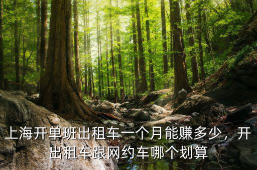 上海開單班出租車一個月能賺多少，開出租車跟網約車哪個劃算